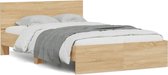 vidaXL - Bedframe - met - hoofdeinde - sonoma - eikenkleurig - 120x200 - cm