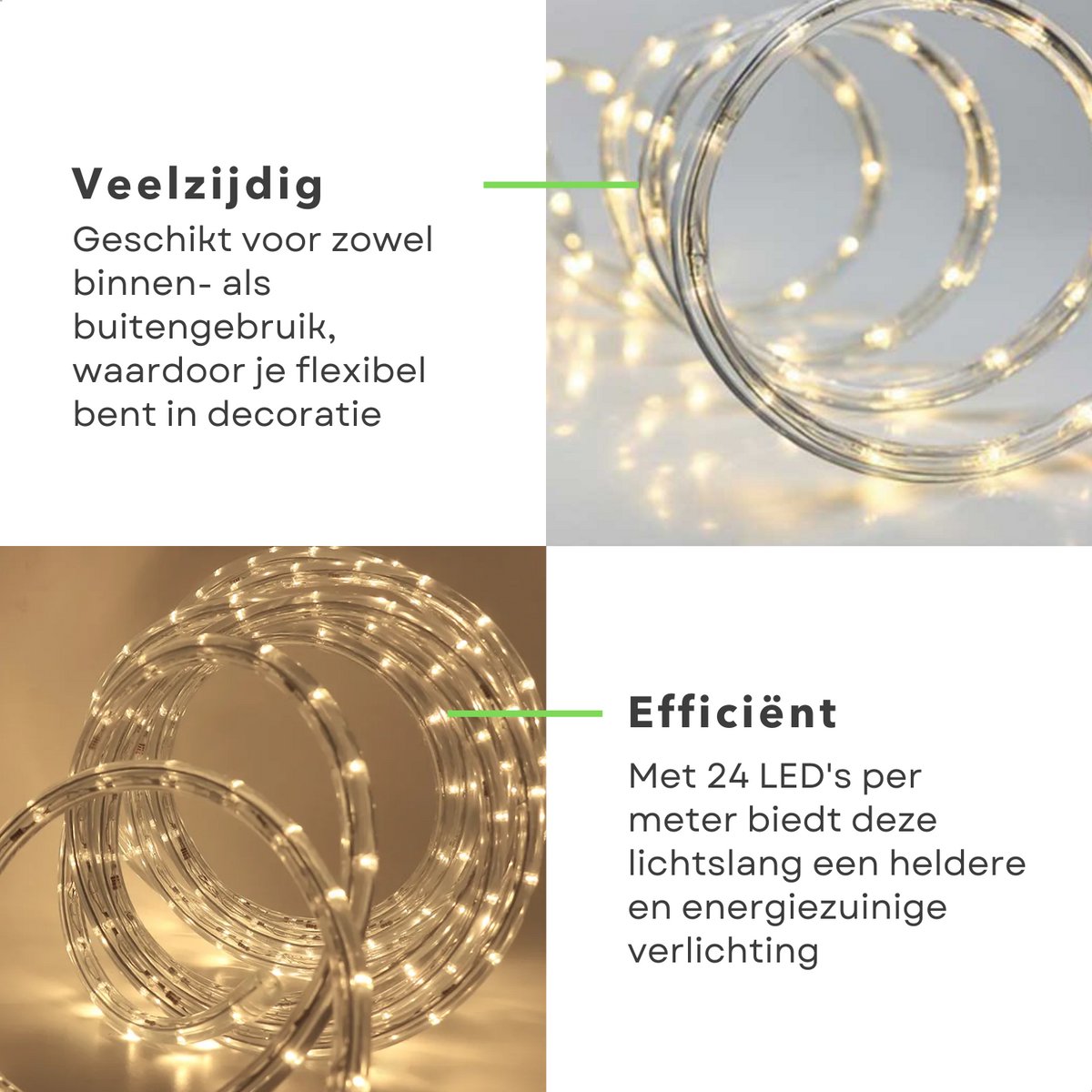 LED Lichtslang - 12 Meter - Warm Wit - Binnen- en Buitenverlichting - 480 LED's - Warm Wit - Sfeerverlichting - Feestverlichting - Kerstverlichting - Energiezuinig - Lange Levensduur – foto 4