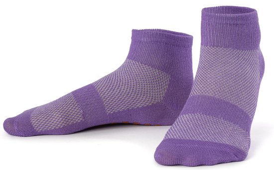 Ecorare® - Chaussettes de yoga - Chaussettes basse adhérence - Chaussettes de sport - Violet clair - Taille L