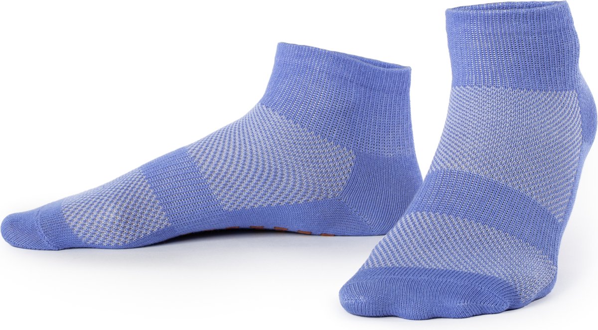Ecorare® - Yogasokken - Lage gripsokken - Sportsokken - Lichtblauw - Maat XL
