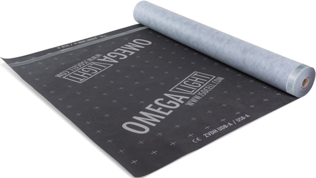 Omega light dakfolie SK DUO - 1,50 m x 50m - 75m2 - Uiterst diffusie-open - Eenvoudige en directe bevestiging
