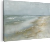 Artaza Canvas Schilderij Kunstwerk van een Strand op een Bewolkte Dag - 90x60 - Wanddecoratie - Foto Op Canvas - Canvas Print