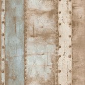 Grafisch behang Profhome 377431-GU vliesbehang licht gestructureerd in shabby chic stijl mat beige blauw bruin 5,33 m2