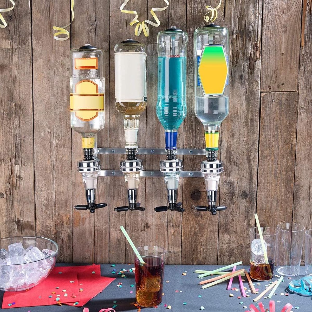 Bhina Wandgemonteerde flessenhouder, wanddrankdispenser, bar Bhina Wandgemonteerde flessenhouder, wanddrankdispenser, bar
