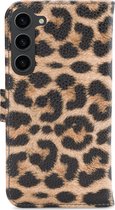 My Style Flex Wallet Telefoonhoesje geschikt voor Samsung Galaxy S23 Hoesje Bookcase Portemonnee - Leopard