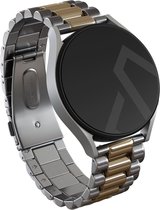 BURGA Universele Metalen Horlogeband - All Eyes On Me voor Samsung Galaxy/Garmini/Xiaomi/Huawei - Zilver / Goud - 22mm