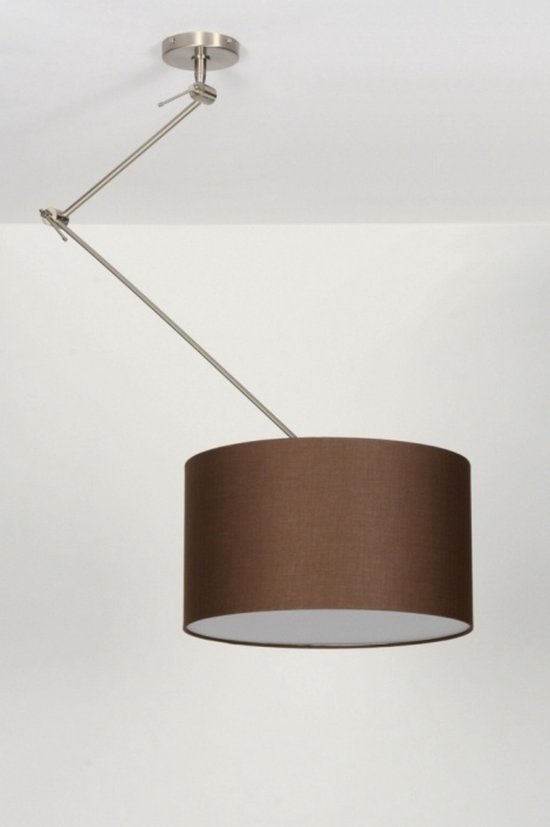 Lumidora Hanglamp 30006 - BRISBANE - E27 - Bruin - Textiel - ⌀ 45 cm