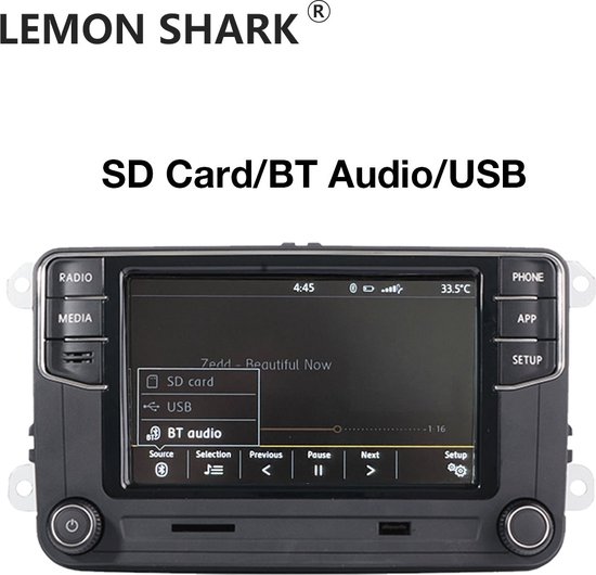 Lemon Shark - Automultimediaspeler - DS RCD360 - FM-radio - Tsjechische taal - Zwart