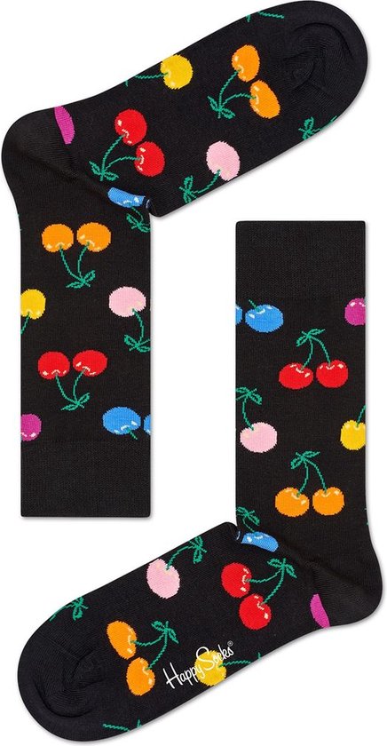 Happy Socks - Cherry - zwart multi - Unisex - Maat 36-40