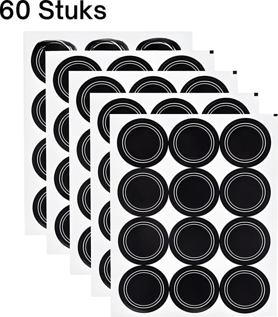 Etiketten Stickers - Kruiden Stickers voor Potjes - Kruidenstickers - Ronde Labels - Voorraadpotten en Kruidenpotjes Stickers - 60 Stuks