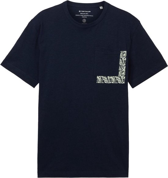 Tom Tailor T-shirt T Shirt Met Borstzak 1041791xx10 10668 Mannen Maat - XL
