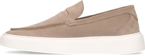 Manfield - Homme - Mocassins en daim beige à semelle sportive - Taille 45