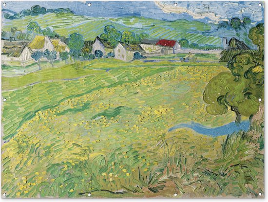 Muurdecoratie buiten Les Vessenots in Auvers - Vincent van Gogh - 160x120 cm - Tuindoek - Buitenposter
