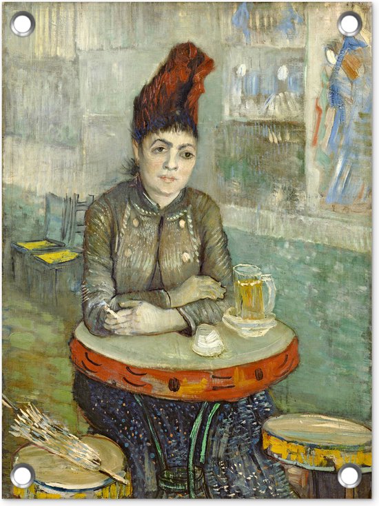 Tuin decoratie Agostina Segatori in het café: Le Tambourin - Vincent van Gogh - 30x40 cm - Tuindoek - Buitenposter