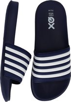 Slippers Kinderen - Unisex - Junior - Navy/Wit - Maat 29/30 - Slippers Jongens - Slippers Meisjes - Badslippers kinderen