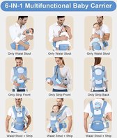 draagzak - Ergonomische draagzak - Comfortabele babydraagtas - babydrager -draagzak-Lichtblauw