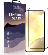 Lunso Geschikt voor Samsung Galaxy S24 Gehard Beschermglas - Full Cover Screenprotector - Black Edge