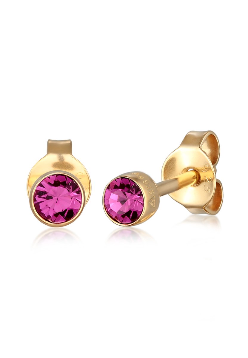 Elli - Oorbellen - Dames Basis Oorsteker met Kristallen in 925 Sterling Zilver - Dames