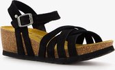 Hush Puppies leren sandalen met sleehak zwart - Maat 38