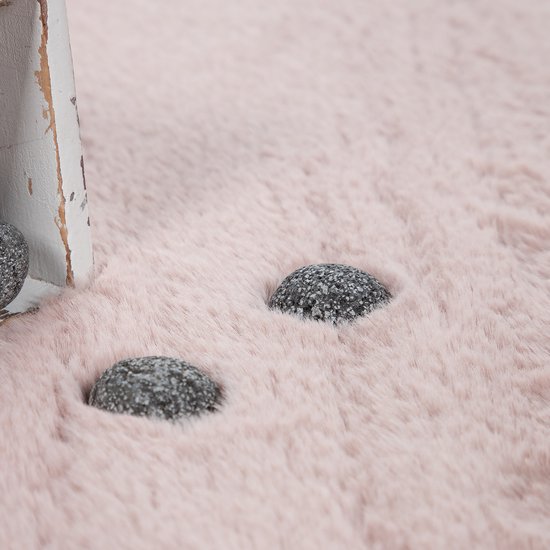 Paco Home Shaggy-Vloerkleed Hoogpolig Vloerkleden Hoogwaardig Pastel Uni Diverse Kleuren, Maat:120x170 cm, Kleur:Roze