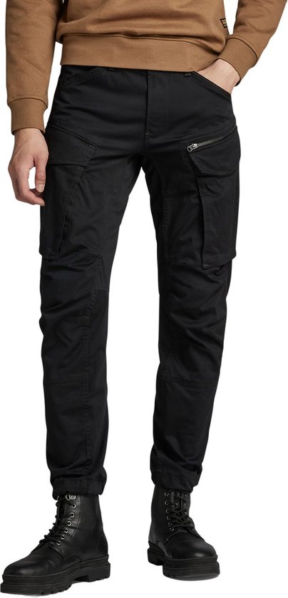 G-Star RAW Heren Cargo Broek ROVIC ZIP 3D STRAIGHT TAPERED tapered Zwart Volwassenen