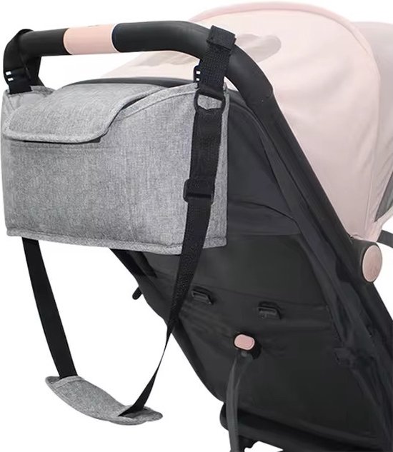 Foto: Universele kinderwagen organizer compacte luiertas buggy grijs