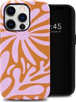 Selencia Hoesje Geschikt voor iPhone 14 Pro Hoesje - Selencia Vivid Backcover - Modern Bloom Pink