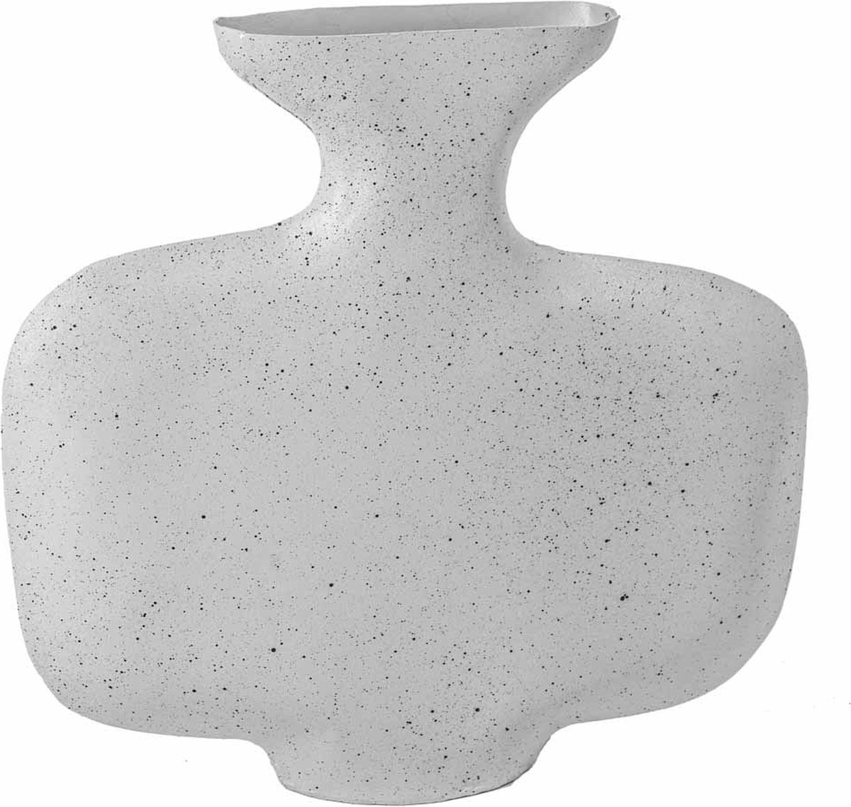homebound by ky Metalen vaas wit dots | 15,5x31x30 | metalen bloemenvaas wit met dots
