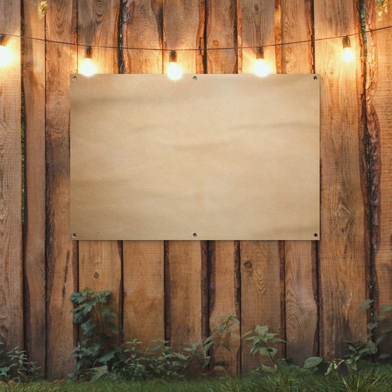 Affiche de jardin structure en cuir couleur claire 120x80 cm - Toile de jardin / Toile d'extérieur / Peintures d'extérieur (décoration de jardin)