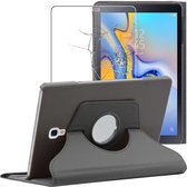 ebestStar - Hoes voor Samsung Galaxy Tab A 10.5 (2018) T590 T595, Roterende Etui, 360° Draaibare hoesje, Grijs + Gehard Glas