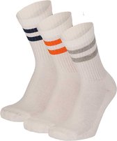 Chaussettes de sport enfants - Multi Wit - Lot de 3 - 27/30 - Chaussettes enfants - Chaussettes enfants garçons - Chaussettes enfants filles - Chaussettes garçons - Apollo