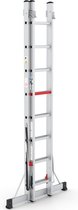 Professionele Ladder | 2-delig | 2x8 | Anti slip | EN 131-1 + 2, TÜV en GS gecertificeerd