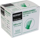 Neopoint injectienaalden 0,7x30mm zwart 22G - 5 x 100 stuks voordeelverpakking