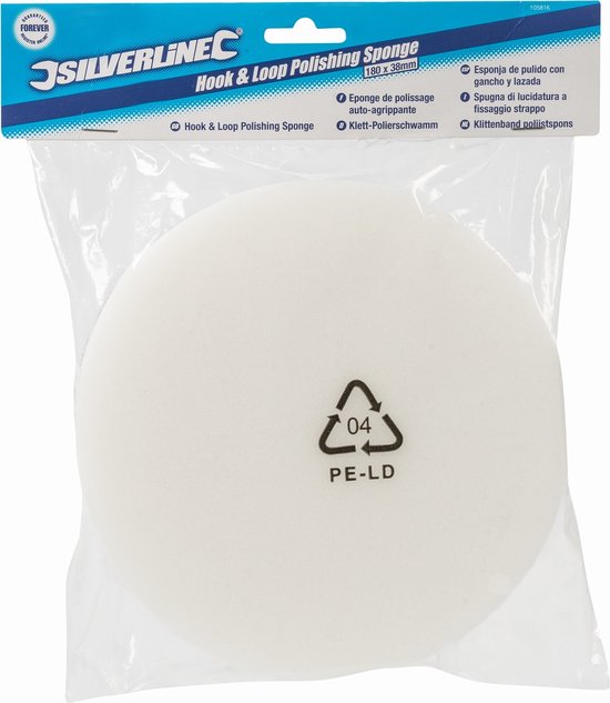 Tête de polissage en mousse Velcro Silverline 180 x 38 mm