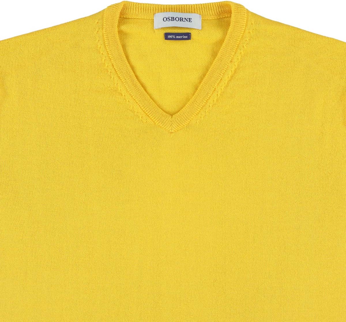 Osborne Knitwear Trui met V hals - Merino wol - Pamplemousse - M