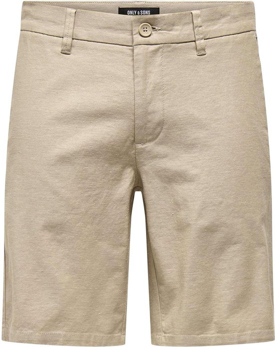 Only & Sons Broek Onsmark 0011 Cotton Linen Shorts No 22024940 Chinchilla Mannen Maat - L