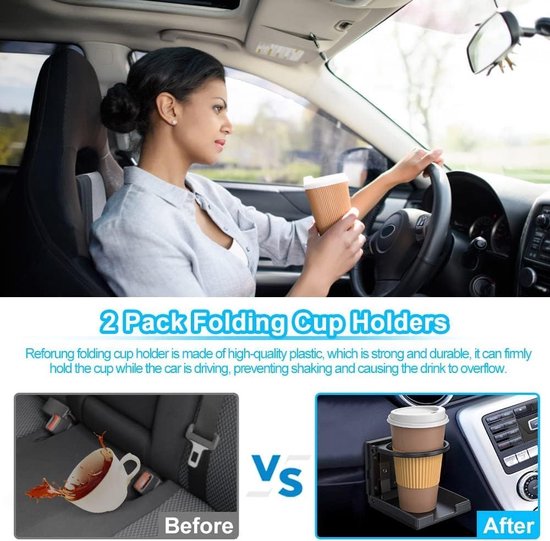 2 in 1 Flessenhouder Koffie Bekerhouder en Organizer voor De auto met Zuignap Universele auto Bekerhouder Container en Opslag voor autostoel