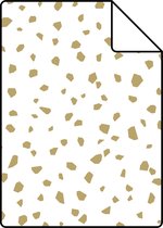 Proefstaal ESTAhome behang terrazzo wit en goud - 139133 - 26,5 x 21 cm