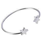 Marama - armband Stars Zilver - damesarmband - bangle - zilver plated - sterren - minimalistisch