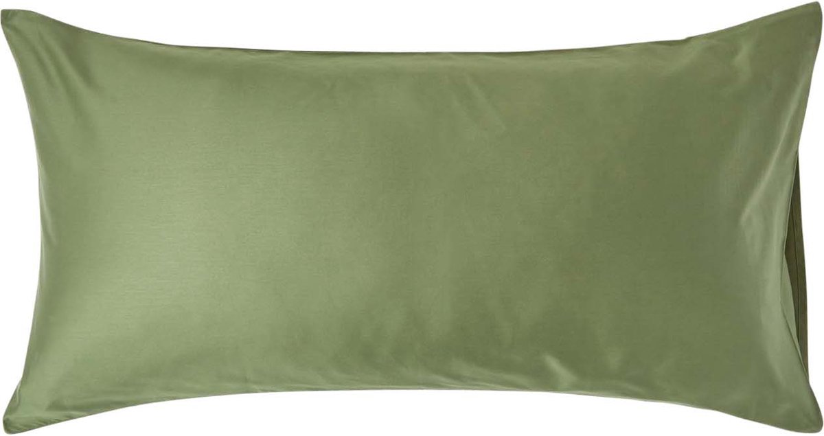 Homescapes Biologisch Kussensloop 50x90 cm – Mosgroen – 100% Egyptisch Katoen Satijn – Draaddichtheid 400