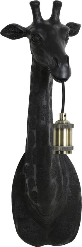 Light & Living Wandlamp Giraffe - Zwart - 20.5x19x61cm - Binnen Modern