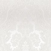 Barok behang Profhome 387084-GU vliesbehang hardvinyl warmdruk in reliëf glad in barok stijl glinsterend grijs parelmoer-lichtgrijs 5,33 m2