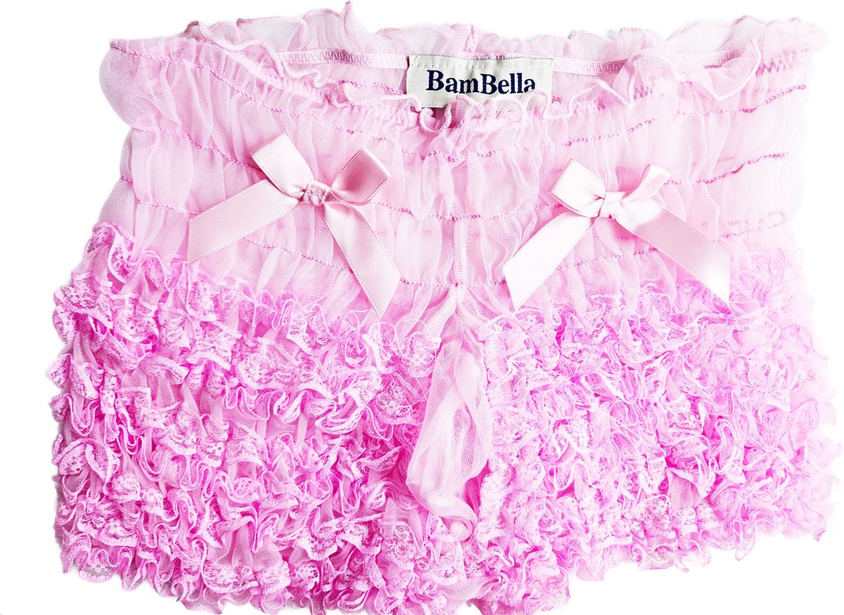 Goedkoopste BamBella ® - Boxer short - Onesize - Sexy Erotische - Roze Dun kant gaas stof Ondergoed