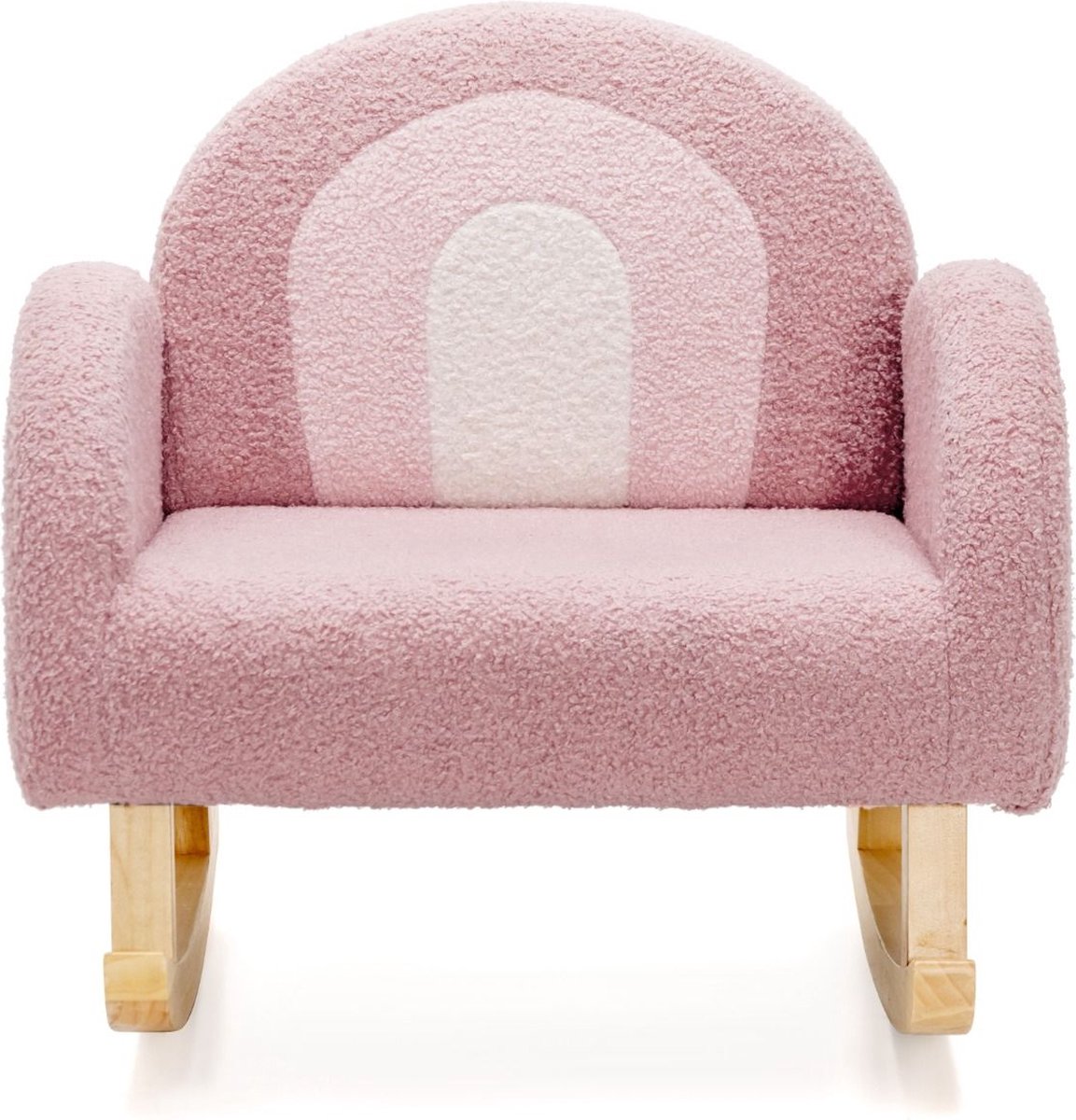 Trendmix Kinderschommelstoel Teddy Roze – Ergonomisch – Voor Kind 3-5 Jaar – Houten Schommelstoel – 50,8 × 49,5 × 50,8 cm — afbeelding 3