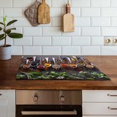 Inductiebeschermer Lepels met specerijen, kruiden en bladeren | 81.6 x 52 cm | Keukendecoratie | Bescherm mat | Inductie afdekplaat