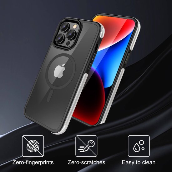 IYUPP Bumper - Convient pour iPhone 15 Pro Case - Convient pour MagSafe - Zwart - Antichoc