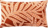 SAMUEL - Coussin d'extérieur 30x50 cm - outdoor - déperlant et résistant aux UV - imprimé feuilles - Potters Clay - rouge brique