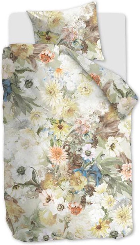 At Home by BeddingHouse Forever Flowers dekbedovertrek - Eenpersoons - 140x200/220 - Groen