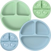 Siliconen Baby Zuigplaten 2-Pack - Antislip, Duurzaam & Veilig voor Zelfvoeding Peuters met zuignappen