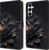lotus bloemen bloem - book case hoesje - Telefoonhoesje geschikt voor Samsung Galaxy A55